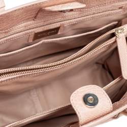Giorgio Armani Beige Croc Embossed Leather Tote