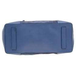 Pre Owned Giorgio Armani Ash Blue Suede and Leather Satchel