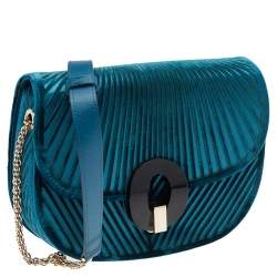 Giorgio Armani Green Velvet Chain Crossbody Bag
