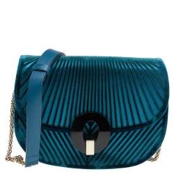 Giorgio Armani Green Velvet Chain Crossbody Bag