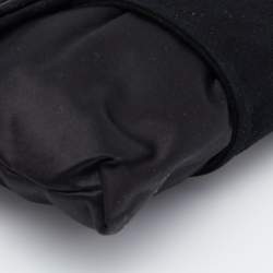 Pre Owned Giorgio Armani Black Satin and Suede Embellished Clutch