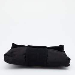 Pre Owned Giorgio Armani Black Satin and Suede Embellished Clutch