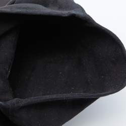 Pre Owned Giorgio Armani Black Satin and Suede Embellished Clutch