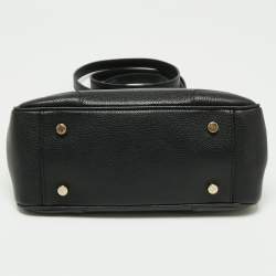 Giorgio Armani Black Leather Flap Top Handle Bag