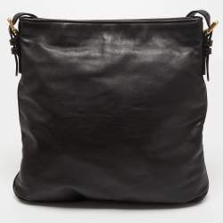 Giorgio Armani Dark Brown Leather Messenger Bag