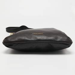 Giorgio Armani Dark Brown Leather Messenger Bag