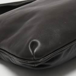 Giorgio Armani Dark Brown Leather Messenger Bag