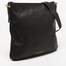 Giorgio Armani Dark Brown Leather Messenger Bag
