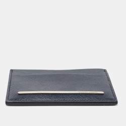 Giorgio Armani Navy Blue Leather Card Holder