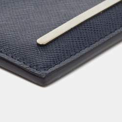 Giorgio Armani Navy Blue Leather Card Holder