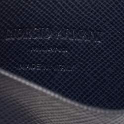 Giorgio Armani Navy Blue Leather Card Holder