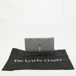 Pre Owned Giorgio Armani Grey Leather Clutch