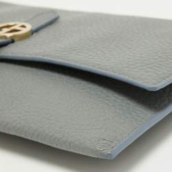 Pre Owned Giorgio Armani Grey Leather Clutch