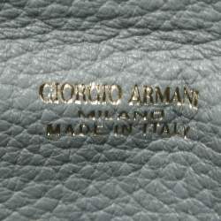 Pre Owned Giorgio Armani Grey Leather Clutch