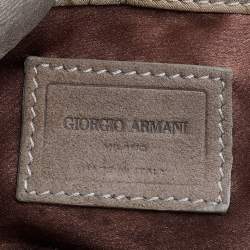 Pre Owned Giorgio Armani Old Rose Satin Flower Applique Chain Shoulder Bag
