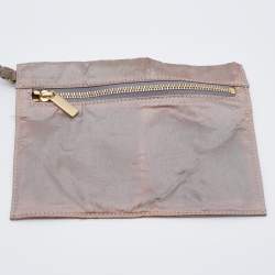 Pre Owned Giorgio Armani Old Rose Satin Flower Applique Chain Shoulder Bag