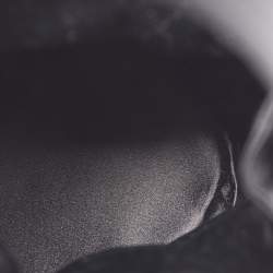 Pre Owned Giorgio Armani Black Satin Floral Embroidered Crystals Bucket Clutch Bag