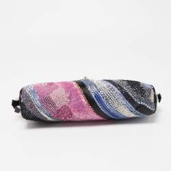 Giorgio Armani Black/Multicolor Patent Leather Beaded Shoulder Bag