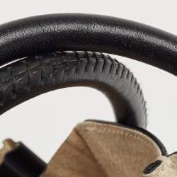 Pre Owned Giorgio Armani Black Leather Pleated Hobo