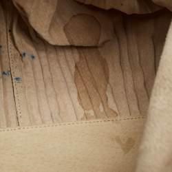 Pre Owned Giorgio Armani Black Leather Pleated Hobo