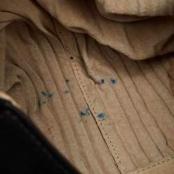 Pre Owned Giorgio Armani Black Leather Pleated Hobo