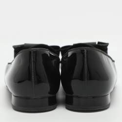 مملوكة مسبقًا حذاء سموكنغ لجورجيو أرماني جلد لامع أسود مقاس 39