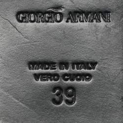 مملوكة مسبقًا حذاء سموكنغ لجورجيو أرماني جلد لامع أسود مقاس 39