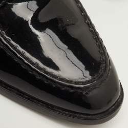 Pre Owned Giorgio Armani Size 36 Black Patent Leather Slip On Loafers