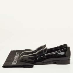 Pre Owned Giorgio Armani Size 36 Black Patent Leather Slip On Loafers