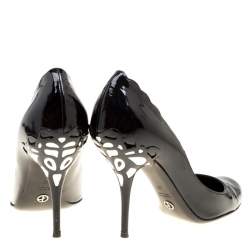 Pre Owned Giorgio Armani Black Patent Leather Pumps Size 40