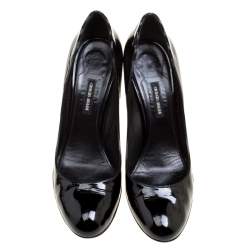Pre Owned Giorgio Armani Black Patent Leather Pumps Size 40