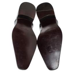 Giorgio Armani Black Patent Leather Stitch Detailed Slip On Loafer Size 38.5