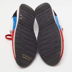Giorgio Armani Multicolor Suede and Canvas Low Top Sneakers Size 40