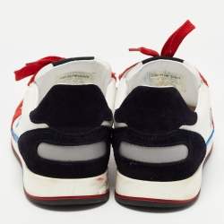 Giorgio Armani Multicolor Suede and Canvas Low Top Sneakers Size 40