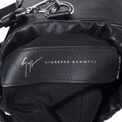 Pre Owned Giuseppe Zanotti Black Grommet Leather Gwen Backpack