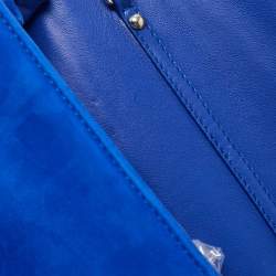 Giuseppe Zanotti Blue Suede Crystal Embellished Clutch
