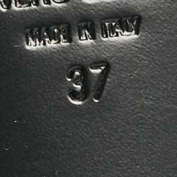 Pre Owned Giuseppe Zanotti Black Suede Crystal Embellished Thong Ankle Cuff Flat Sandals Size 37