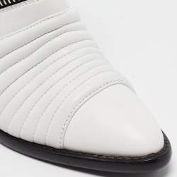 Giuseppe Zanotti White Quilted Leather Ankle Boots Size 38