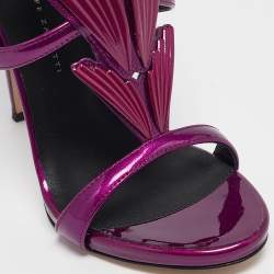 Pre Owned Giuseppe Zanotti Purple Patent Leather Cruel Ankle Strap Sandals Size 36