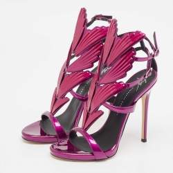 Giuseppe Zanotti Purple Patent Leather Cruel Wing Sandals Size 37