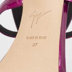 Giuseppe Zanotti Purple Patent Leather Cruel Wing Sandals Size 37