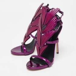 Pre Owned Giuseppe Zanotti Purple Patent Leather Cruel Sandals Size 39