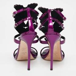 Pre Owned Giuseppe Zanotti Purple Patent Leather Cruel Sandals Size 39