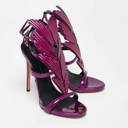 Pre Owned Giuseppe Zanotti Purple Patent Leather Cruel Sandals Size 39