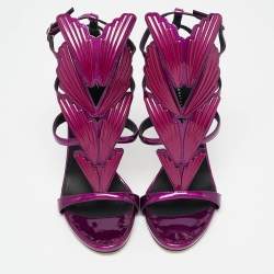 Pre Owned Giuseppe Zanotti Purple Patent Leather Cruel Sandals Size 39