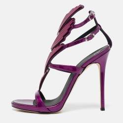 Pre Owned Giuseppe Zanotti Purple Patent Leather Cruel Sandals Size 39