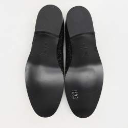 Pre Owned Giuseppe Zanotti Black Crystal Embellished Smoking Slippers Size 42