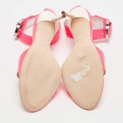 Giuseppe Zanotti Neon Pink Patent Leather Taz Sandals Size 36