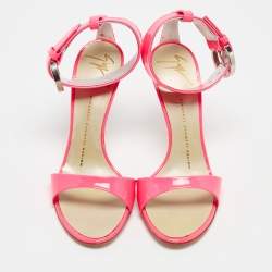 Giuseppe Zanotti Neon Pink Patent Leather Taz Sandals Size 36