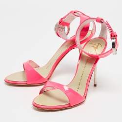 Giuseppe Zanotti Neon Pink Patent Leather Taz Sandals Size 36